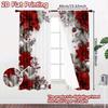 Set Of 2 Flat Printing Window Drapes Christmas Floral Frame Digital Printed Polyester Party Decorations Use Festive Curtain