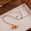 Korean Blogger 2025 Bestseller: Adjustable Black Rope Pendant Necklace - Casual Versatile Fashion Accessory.