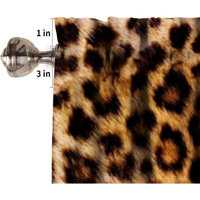 Leopard Valances Curtain for Window,Wildlife Animal Skin Print Kitchen Curtains Valances Short Window Treatment for Living Room,Bedroom,Bathroom,1