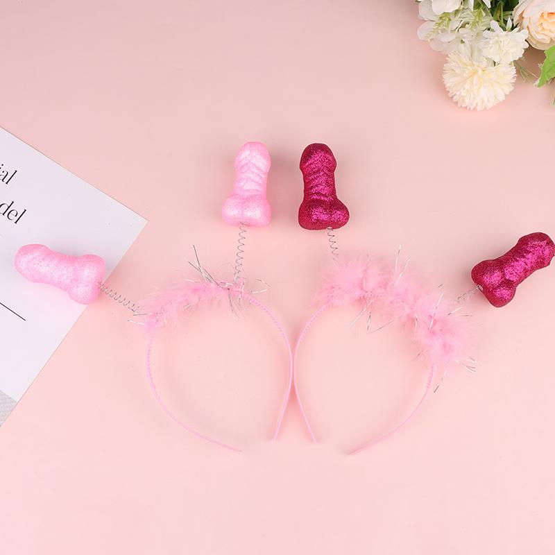 1Pc Bachelorette Party Headband Red Pink Feather Sexy Hair Band Wedding Bridal Shower Happy Hen Party Decor Photo Prop