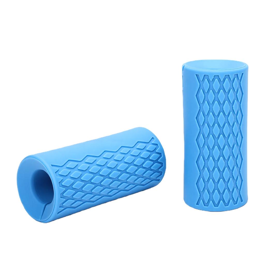 2PCS Barbell Grips Silicone   Thick Prevent Slip Dumbbell Grip for Gym Weightlifting Black