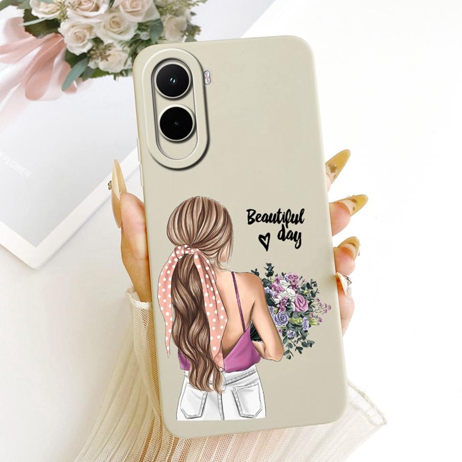 For Xiaomi Poco M7 Plus Case PocoM7 4G Pretty Girl Sunfower Painted Phone Case For Xiaomi Poco M7 Pro PocoM7 Plus 5G Soft Fundas