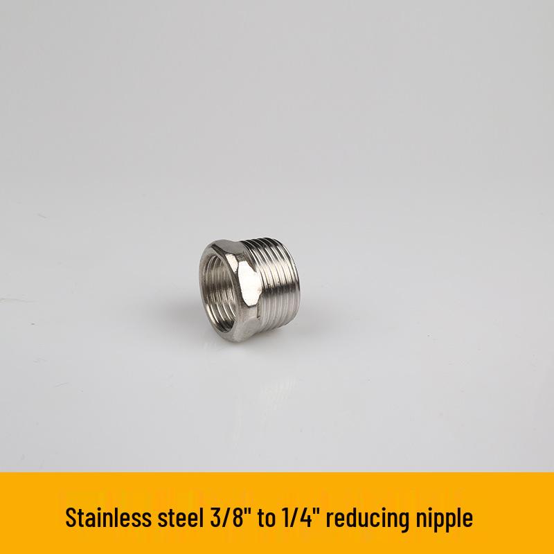 304 Stainless Steel Reducing Nipple, Male/Female, Thickened, 6-Point to 4-Point, 4-Point to M14 Pressure Gauge Adapter