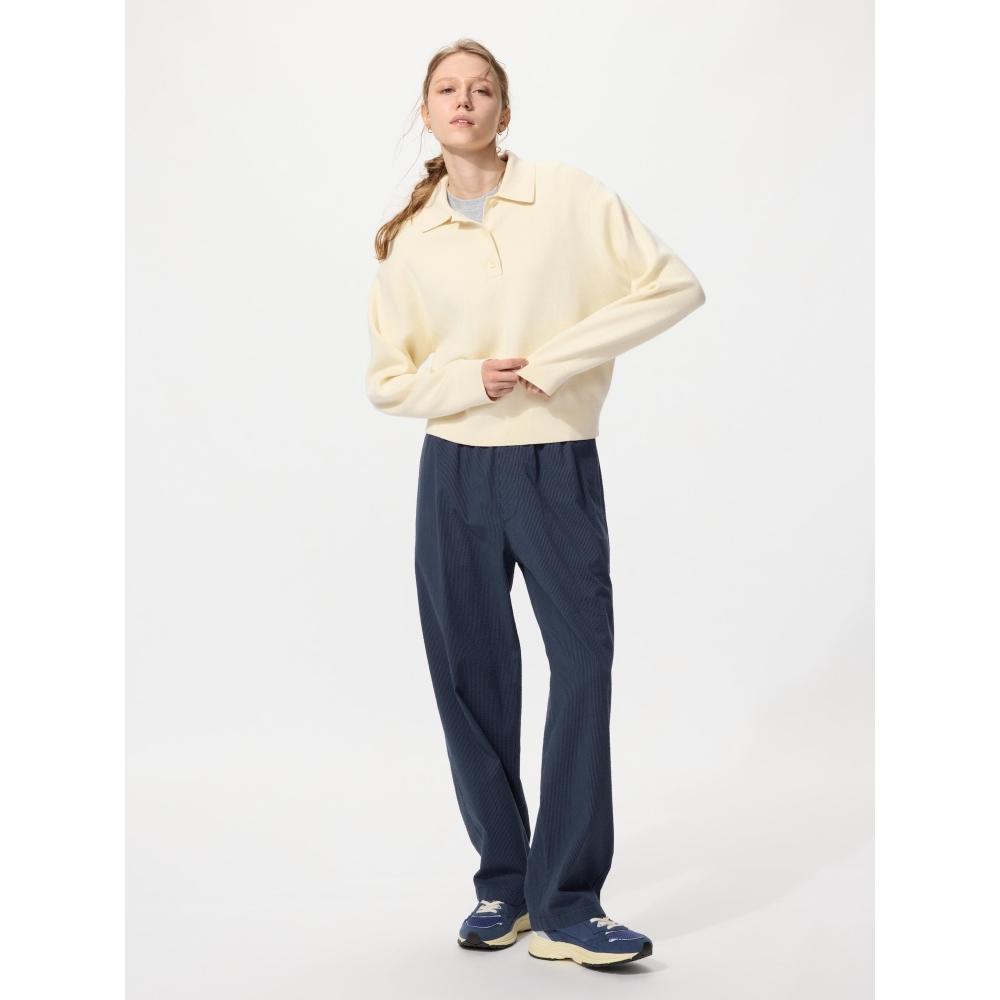 Uniqlo Stretch Easy Ankle Pants  Seersucker 