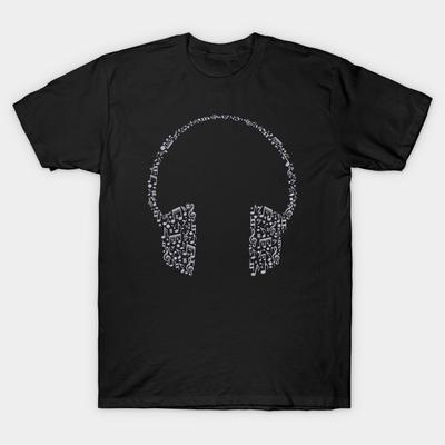 Asian Size Men Black Print T-shirt Sound Of Music No-Cut Heat Transfer Print Cotton Tshirt