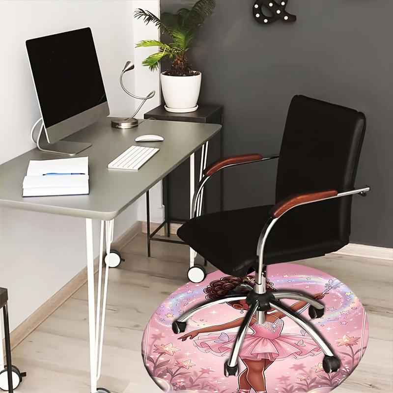 

1PC Princess Ballet Non-Slip Floor Round carpet, Office, family, bedroom, Large Area Rug Indoor Rugs, Durable PolyesterH0339 80cm by 80cm