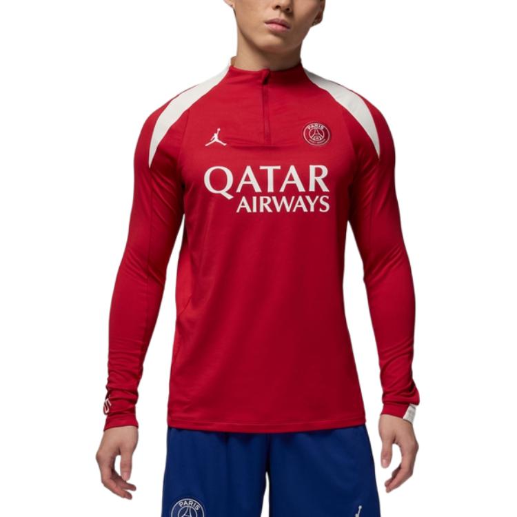 Jordan Letter Logo Crew Neck Long Sleeve T-Shirt Men tops Red HJ3395-660