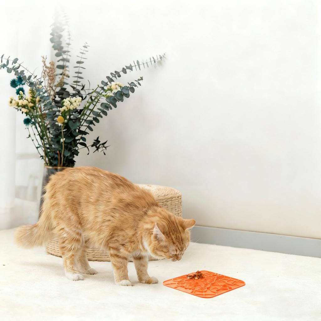 Prato de Lamber para Cães Tapete de Lamber para Animais de Estimação Silicone Ventosa Lamber Tapete de Alimentação Lenta - Tigela de Alimentação Lenta Anti-Engasgo