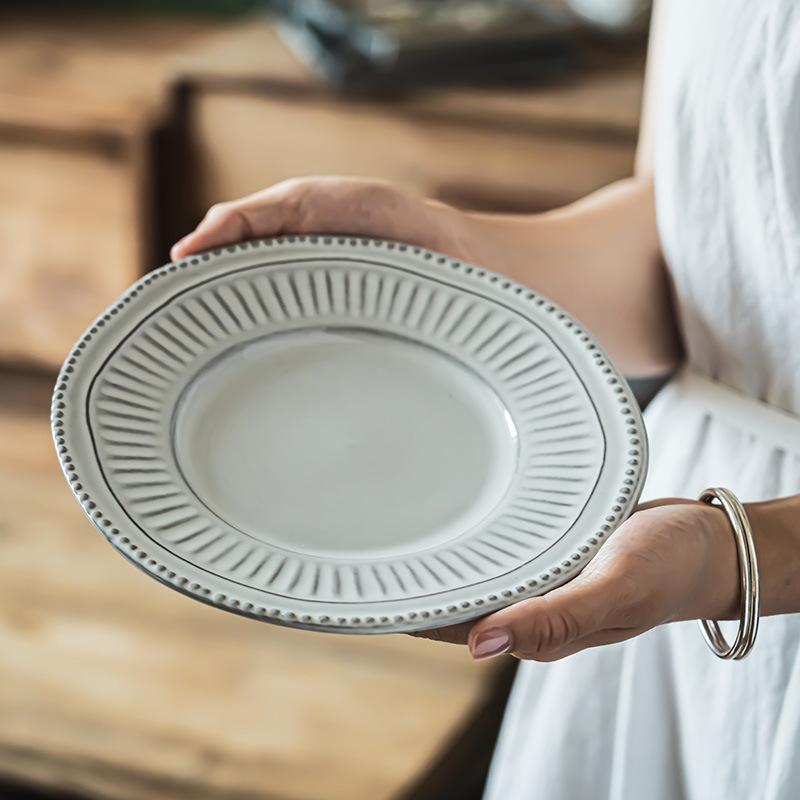Tableware Sets Off Food Irregular Beads Ceramic Plates Exquisite Plate Dessert Homestay Western Plate Household Plate