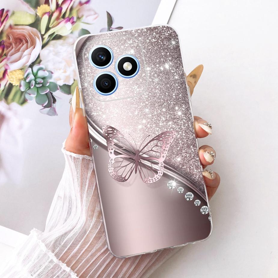 For Honor X8d 4G Case Beautiful Girl Peacock Painted Cover Soft Silicone Phone Case For Honor X8d X 8d HonorX8d 4G Fundas Bumper