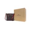 New COACH Rowan Canvas With Leather Document Bag, Crossbody Bag, Shoulder Bag Medium Women's Dark Brown & Red C1554-IMRVQ