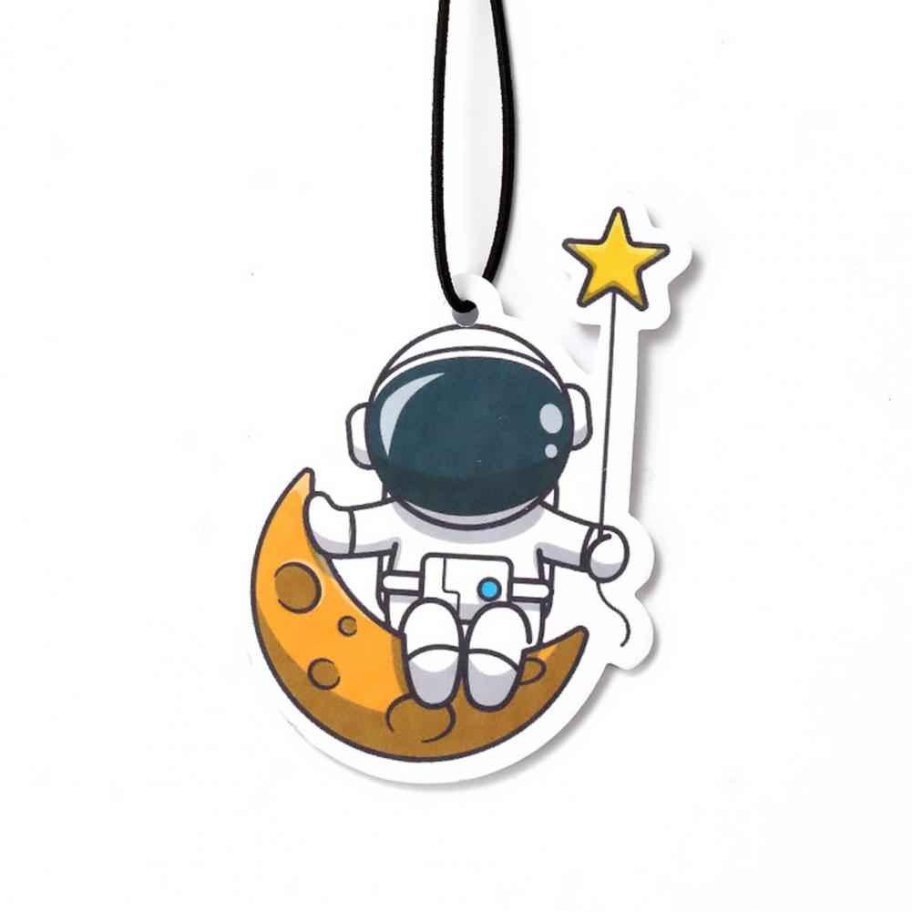 2Pcs Car Hanging Pendant Cute Astronaut Car Rearview Mirror Hanging Perfume Pieces Fragrance Ornament Hanging Aromatic Tablets