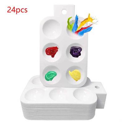 24Pcs Paint Tray Palettes With Hanging Hole For Painting Party, Diy Craft