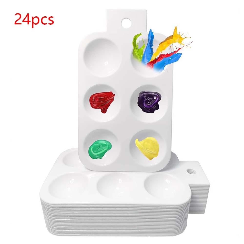 

24pcs Paint Tray Palettes with Hanging Hole for Painting Party, DIY Craft