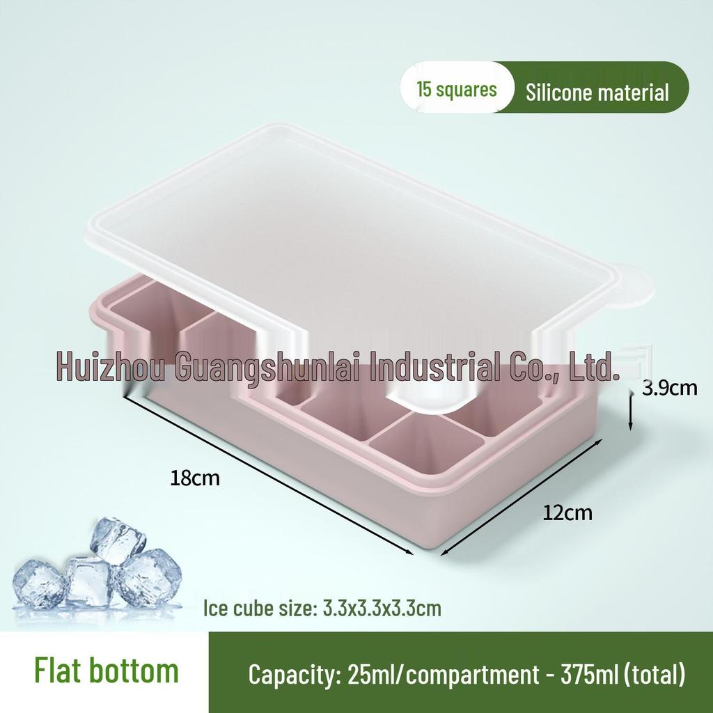 Silicone Ice Cube Tray with Lid: 4-Grid Frozen Soup & Food Storage Box