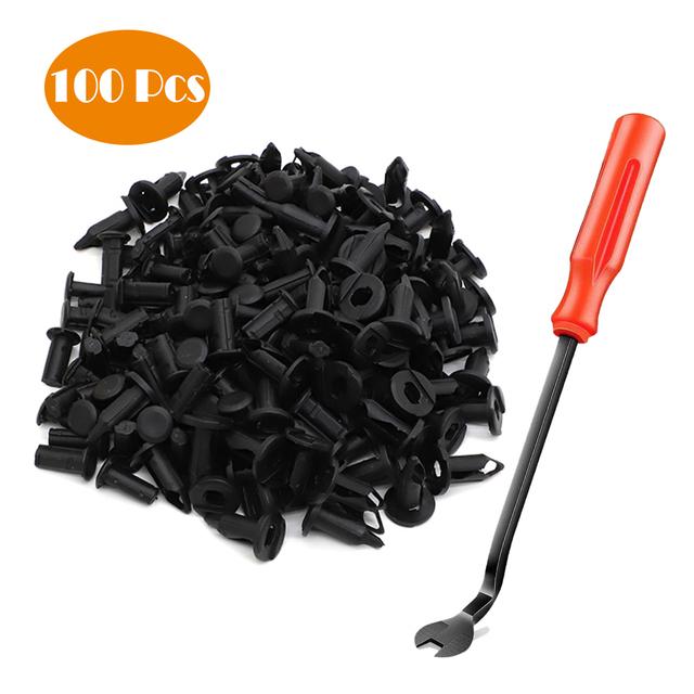 

100pcs 8mm ATV Bumper Fastener Rivet Clips Car Retainer Fairing Body Trim Panel Screws Plug For Polaris Sportsman XP Rangers RZR 100pcs and Remover