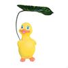 Creative Duck Figurine with Leaf Umbrella for Home and Office Display