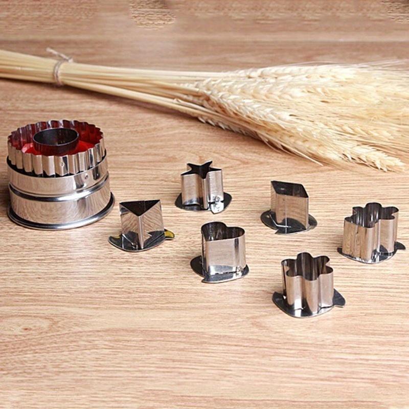 7PCS Diy Cooking Cake Cookies Pastry Cutter Fruit Vegetable Slicer Mold Baking Cooking Mold Tools Cutter Bakeware