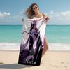 Personalized customized proof beach towel with Byakuya Kuchiki pattern - soft, absorbent, quick-drying, perfect swimming, camping&bathing