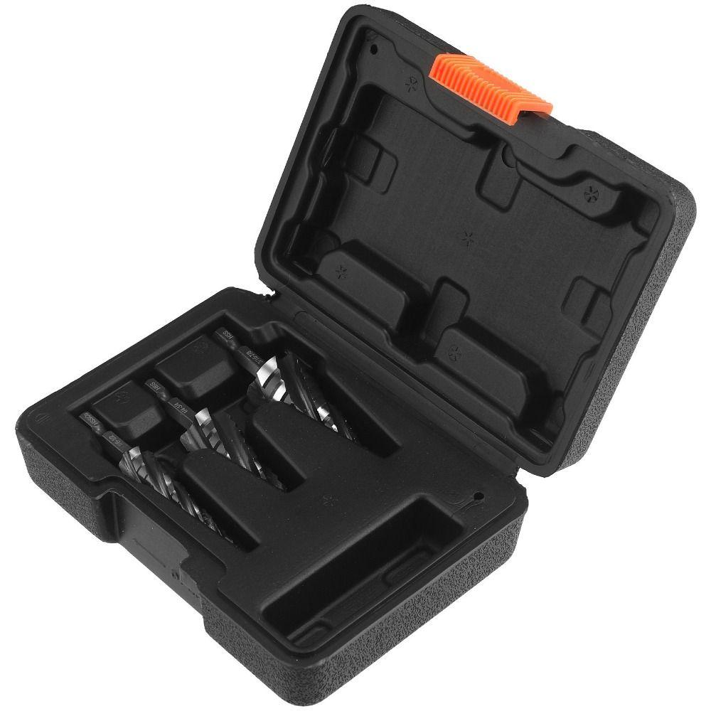 3 Piece Set Step Drill Bit Bearing Steel Stainless Steel High Speed Bearing Steel Four Spiral Flute 5 Piece Set