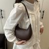 Ladies' Crescent Shaped Crossbody Bag with Detachable Adjustable Shoulder Strap, Magnetic Closure, and Gold Hardware Accessories Shoulder Bag