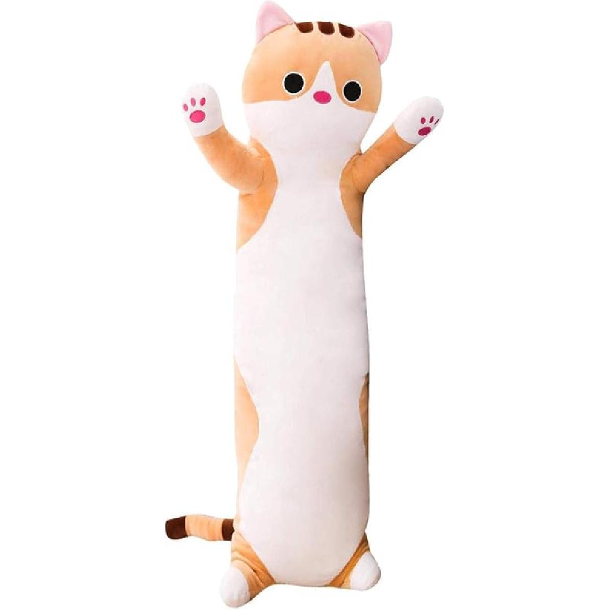 

Мультяшный кот Мягкая плюшевая длинная подушка-валик Реалистичная животная подушка для шеи Плюшевая игрушка 19 Inch жёлтый
