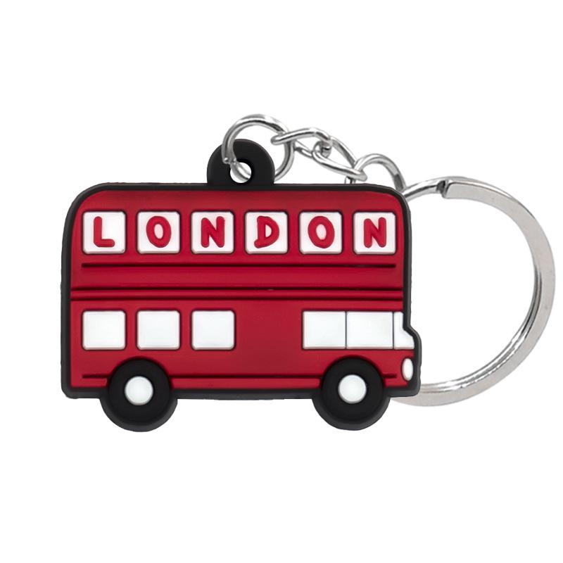 Charming British Cartoon Style PVC Keychain Pendant - Cute Car or Bag Ornament
