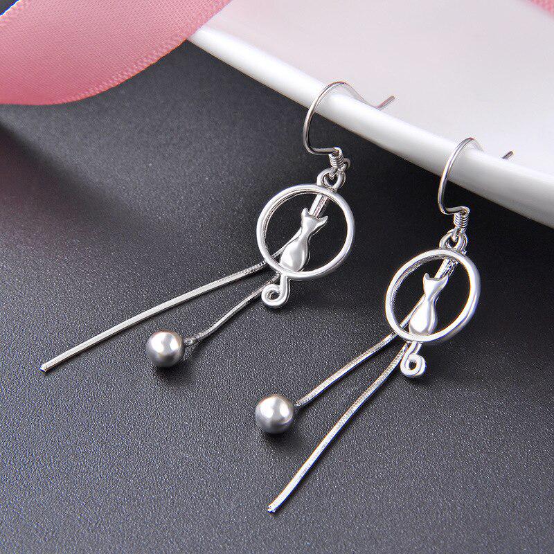 Tancise  Earrings Cat Shaped Drop Earrings Korean Style Wedding Party For Women