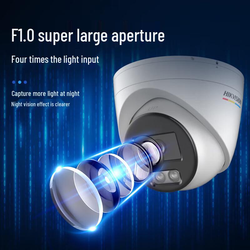 Hikvision DS-2CD3347SWDV3-LT 4MP Full-Color Dome IP-Kamera CN-Stecker (Adapter enthalten)