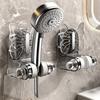 [Adjustable Gray Shower Head Holder] Adjustable Shower Head Bracket with Butterfly Design, Wall-mounted Shower Holder, Bathroom Storage Organizer