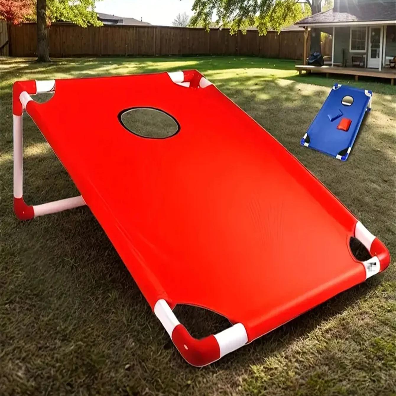 

Портативный игровой набор Corn Hole с 6 мешочками с фасолью, складной и прочный, летняя пляжная игра с мешочками с песком, подходит для вечеринок на открытом воздухе, кемпинга, пляжа и красный