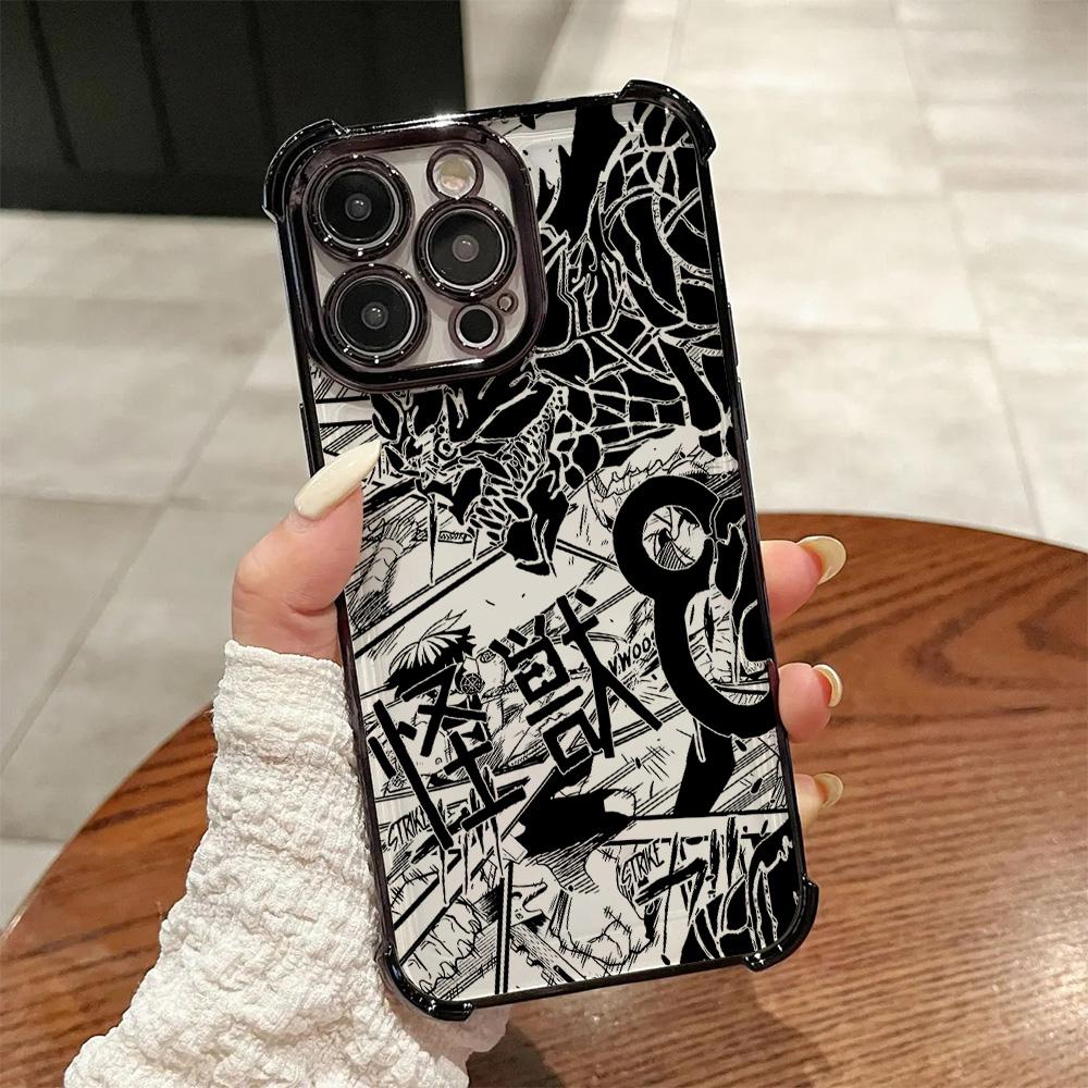 Anime Kaijus No. 8 Plating Phone Case For Samsung S26 S25 S24 S23 S22 S21 S20 FE Note20 Edge Plus Ultra 4G 5G Anti Fall Airbag
