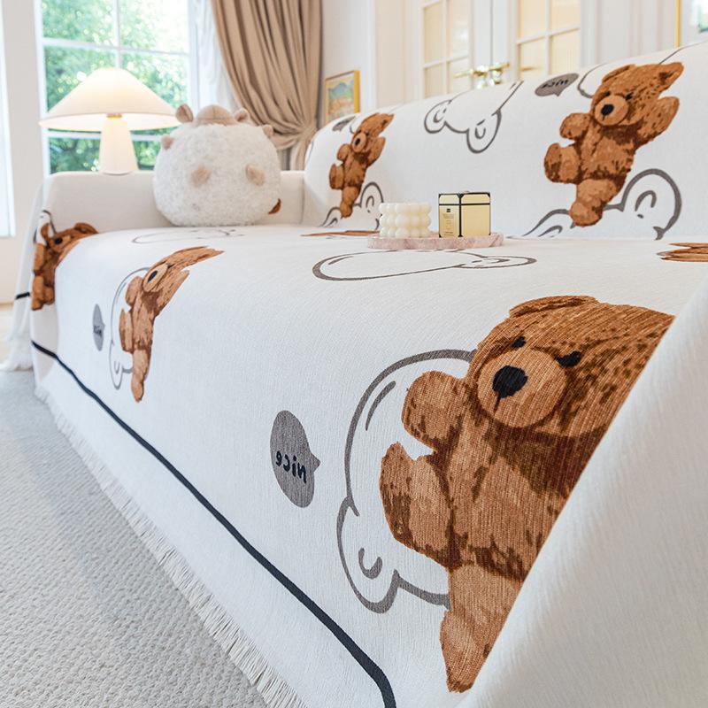 Sofa Towel Full Cover Cloth Cartoon Creative Chenille Sofa Cover All-Inclusive Universal Cover Anti-Scratching Sofa Cushion