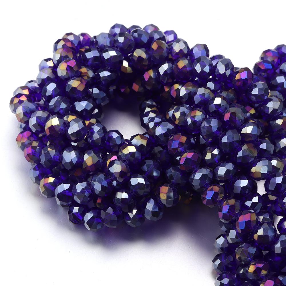 3/4/6/8/10mm Multicolor Crystal Glass Faceted Beads Rondelle Spacer Flat Abacus Bead For Jewelry Making DIY Necklace Accessories