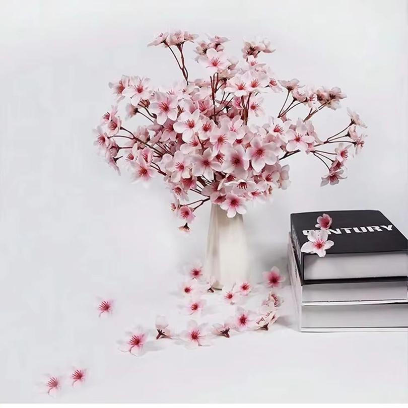 

Artificialflower Silk Peach Blossom Spring Arrangement Home Vase Wedding Table Outdoor Party Garden Holiday Cheap DIY Room Decor 1pc білий