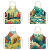 Natural Jungle Illustration Apron Cute Adventure Cartoon Baking Kitchen Home Creative Parent-Child Studio Dress