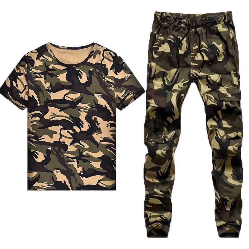 Летний камуфляжный комплект из футболки и штанов Li Shen Yan Lang 160/S-190/4XL