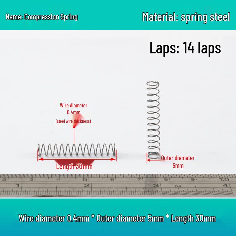 Small Mechanical Compression Spring: 0.4mm Wire, 2-8mm Outer Diameter