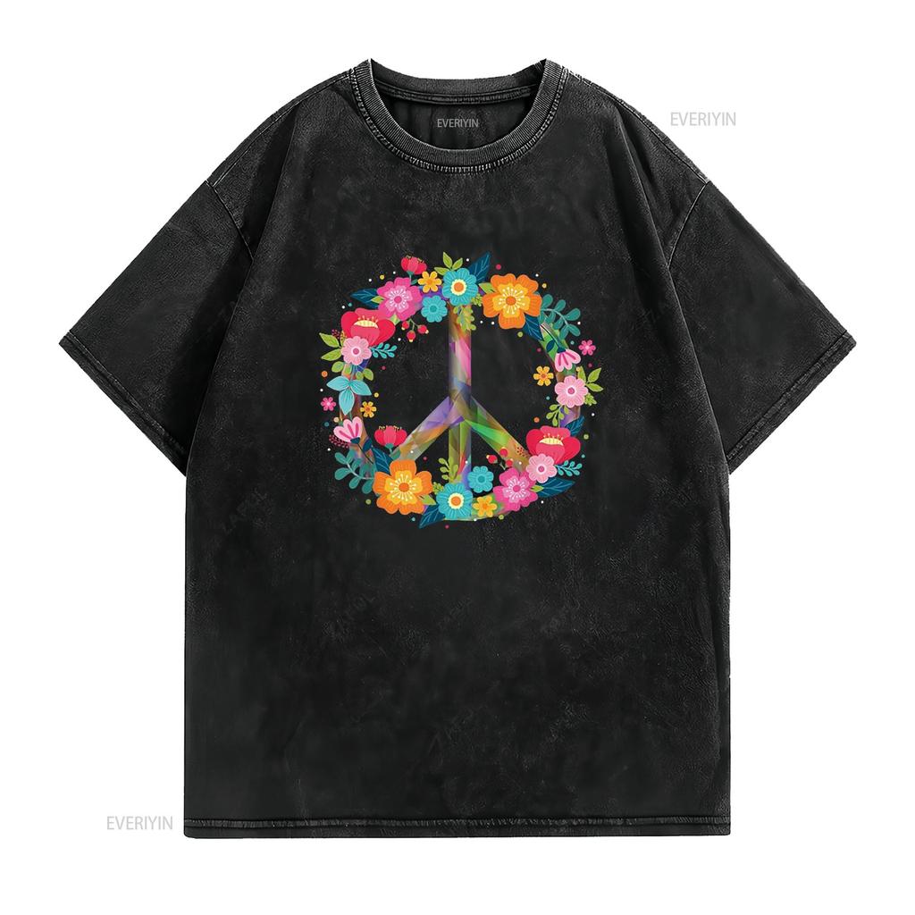 Peace Love Hippie Costume Tie Die 60s 70s T Shirt Black X Large vintage Washed Stretched Stylish Soft Versatile fashion