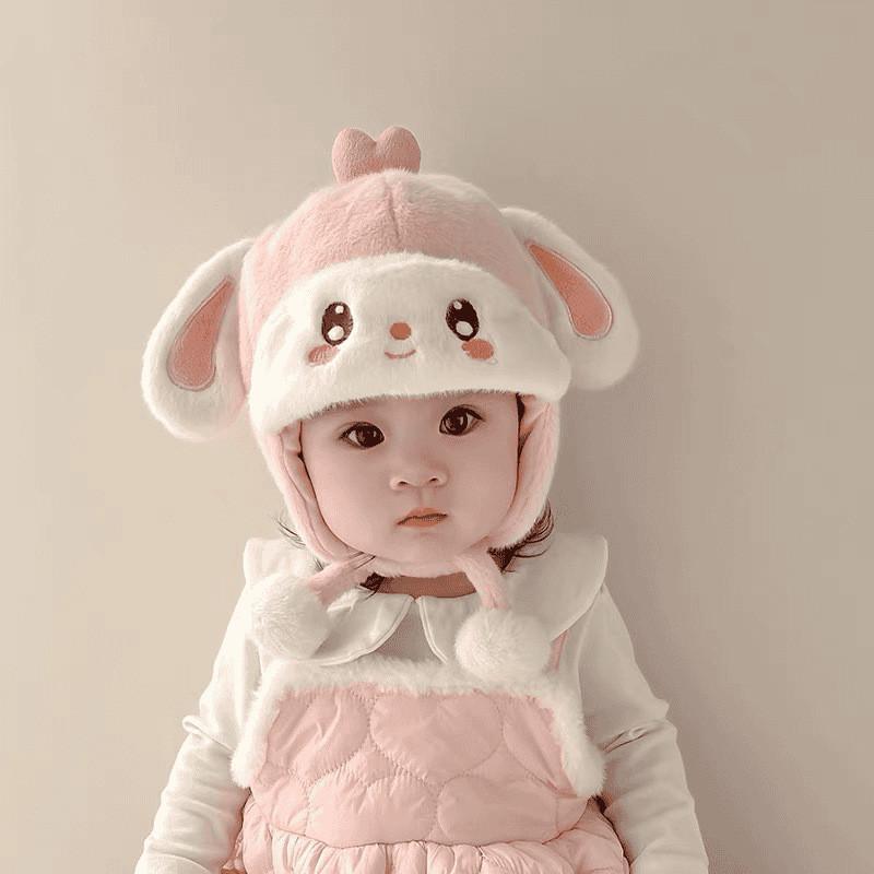 Baby Winter Ear Protection Hat Cartoon Bunny Knit Beanie For 43 Years Old