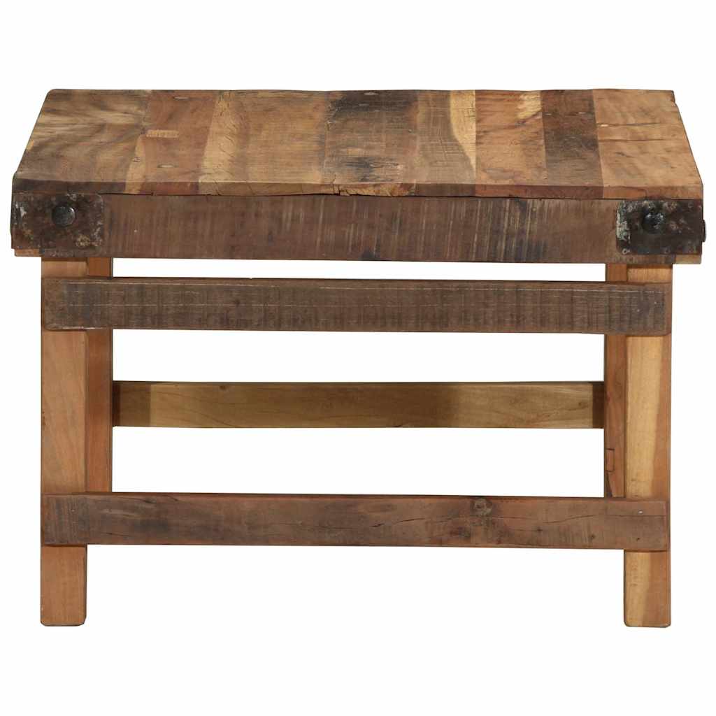 Coffee Table Brown 60 X 55 X 40 Cm Solid Upcycled Wood
