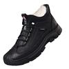 Men's Winter Thick Velvet Slip-On Leather Shoes for Middle-Aged and Elderly