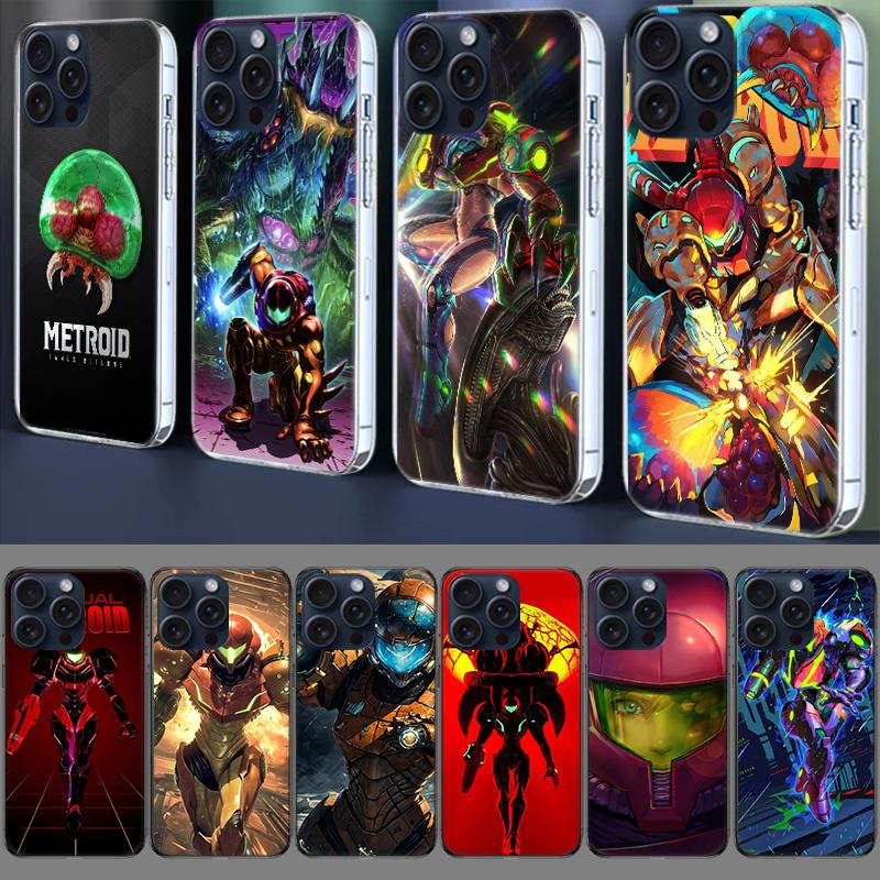 Game M-METROID Clear Phone Case For Iphone 17 Air 16 Pro Max 15 Pro 14 Plus 17E 16E 11 13 12 Mini Cover Cases Fundas Cell TPU Ca