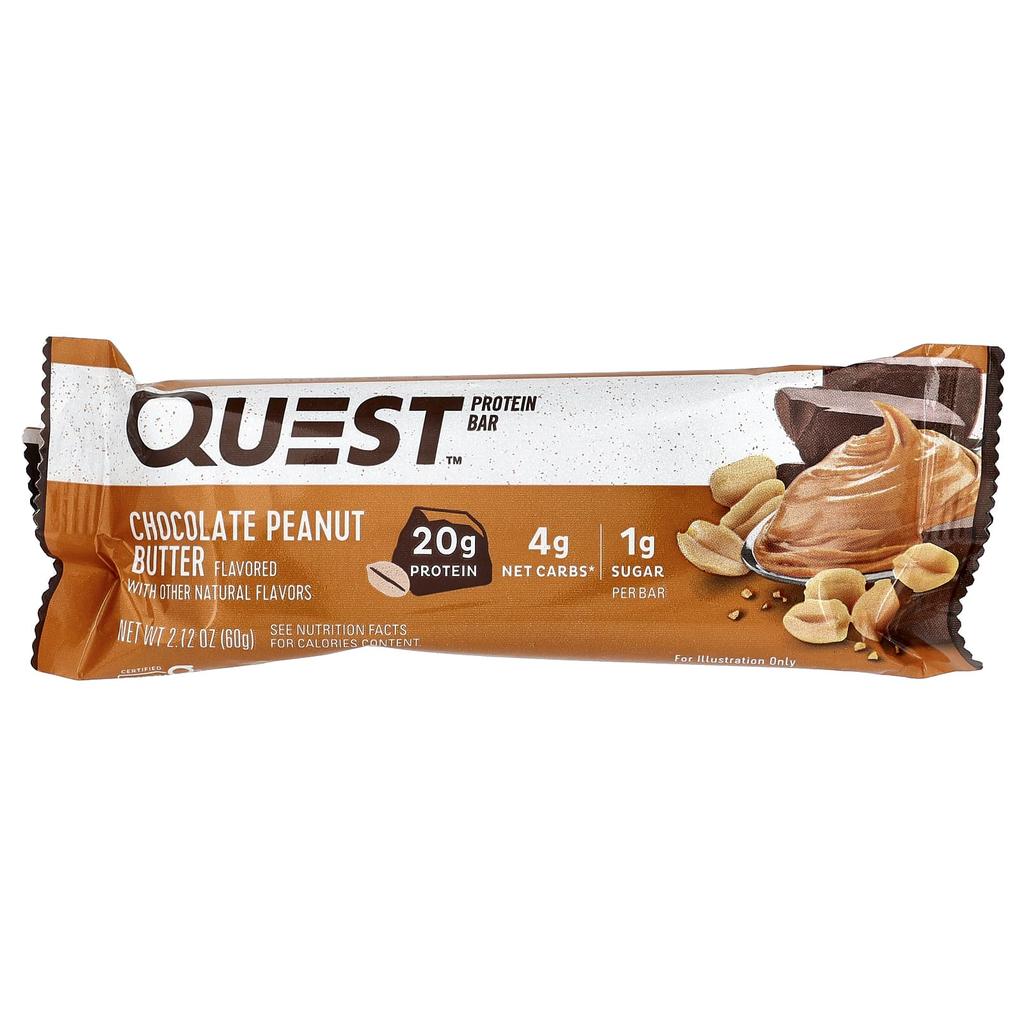 Protein Bar, Chocolate Peanut Butter, 4 Bars, 60G (2.12Oz) Each