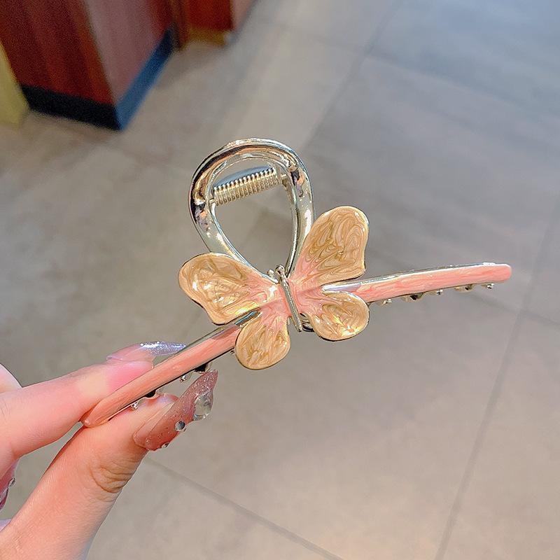 Stilig Fresh Temperament Oil Drop Floral Metal Shark Hair Clip