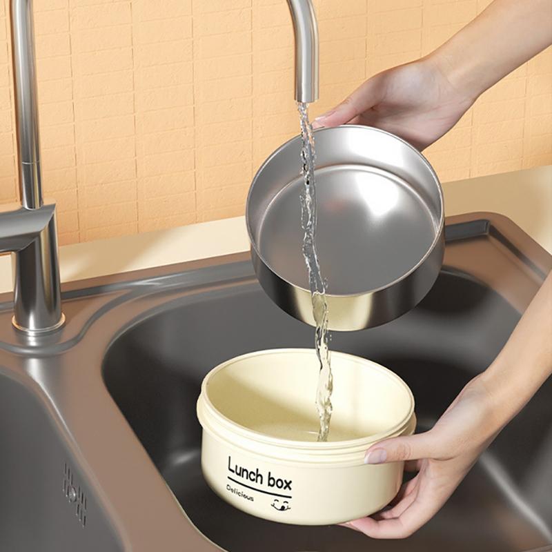 1Set Lunch Box Portable Insulated Lunch Container Set Stackable Bento Stainless Steel Lunch Container