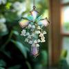 Artistic Wall Decoration Lily of The Valley Suncatcher, Acrylic Stained Glass Style Hanging Holiday Commemorative Gift Ornament with Metal Chain,