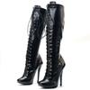 5 Inch Stiletto Heel Retro Knee High top Lace up Sexy Foot Protection Seasonal Wear Stylish Look Comfortable Sole