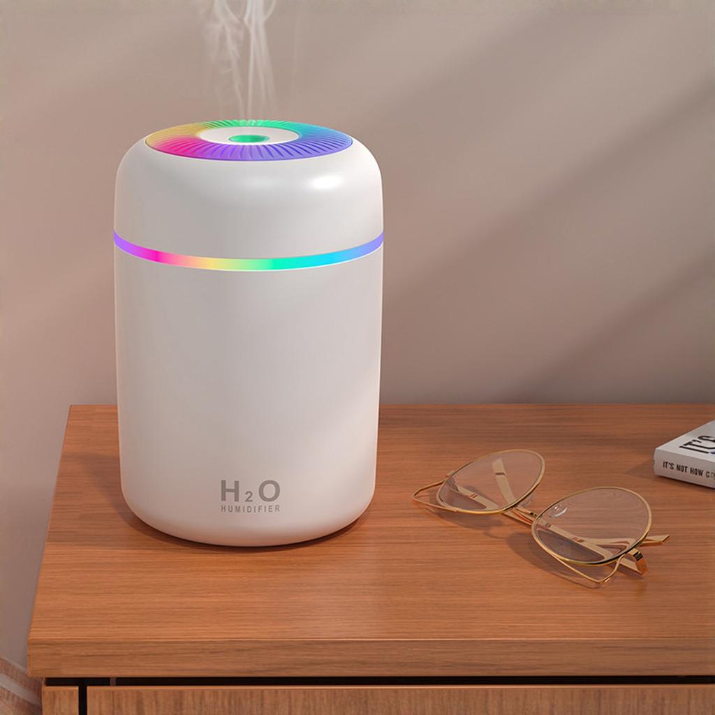 Humidificateur Tasse Colorée avec Lumières Clignotantes, Diffuseur d'Arôme, Purificateur de Bureau et de Voiture
