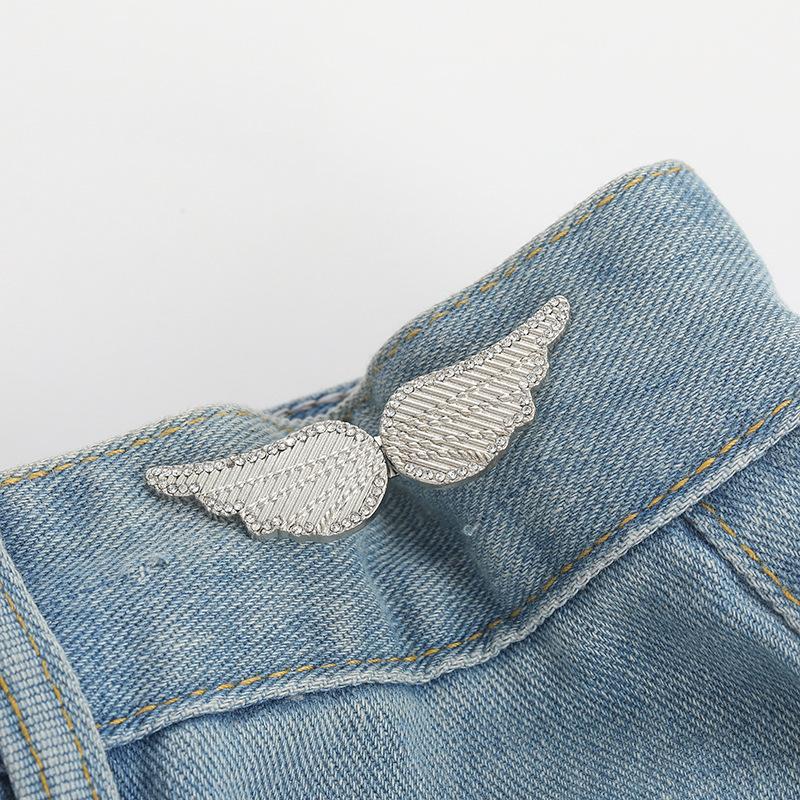 Clip Regolabili con Bottone Jeans per Pantaloni Gonne Stringivita Fibbia Bottone a Pressione Regolatore Spilla a Farfalla Bottone Forniture per Abbigliamento